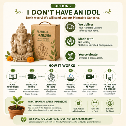 Plantable Ganesha Idol — Eco-Friendly Clay | Ganesh Chaturthi 2026